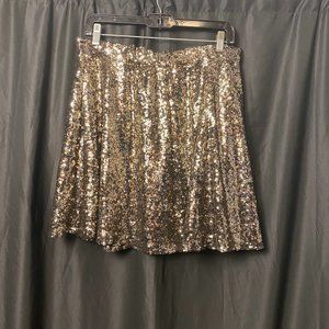 Xhilaration Gold Sequined Mini Skirt